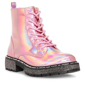 Steve Madden Girls Lace Up Combat Boot